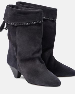 Isabel Marant Dalby Suede Ankle Boots - Blue