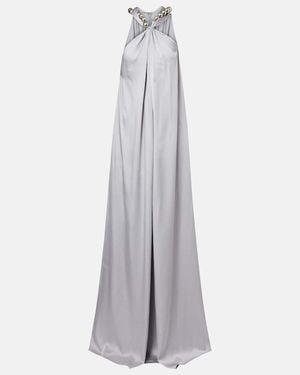 Stella McCartney Embellished Satin Gown - White