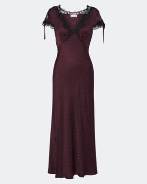 RIXO London Robe Midi Fern En Satin Jacquard - Violet
