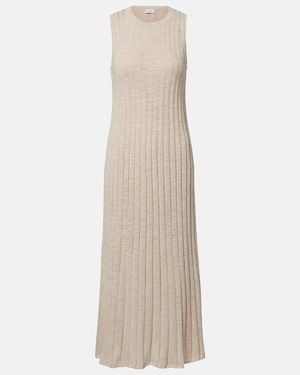Brunello Cucinelli Ribbed-Knit Midi Dress - Natural
