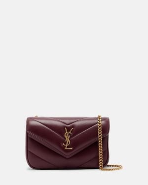 Saint Laurent Loulou Mini Leather Crossbody Bag - White