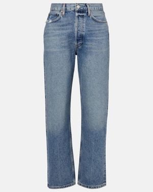 Agolde 90S Mid-Rise Straight Jeans - Blue