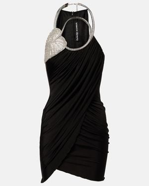 David Koma Draped Embellished Minidress - Black
