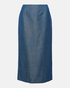 Gabriela Hearst Manuela Wool And Linen Maxi Skirt - Blue