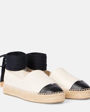 Tory Burch Espadrilles Aus Leder - Weiß