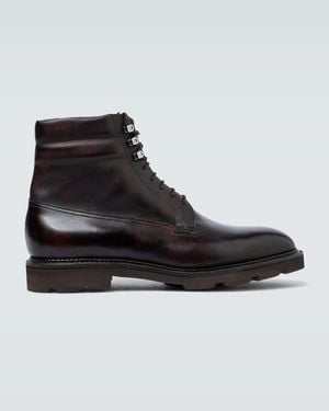 John Lobb Alder Leather Lace-Up Boots - Black