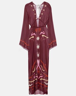 Cala De La Cruz Odele Printed Maxi Dress - Red