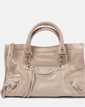 Balenciaga Le City Small Leather Tote Bag - Natural