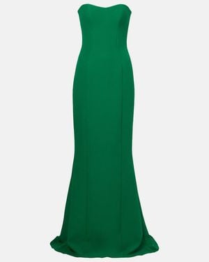 Safiyaa Angelina Strapless Crepe Gown - Green