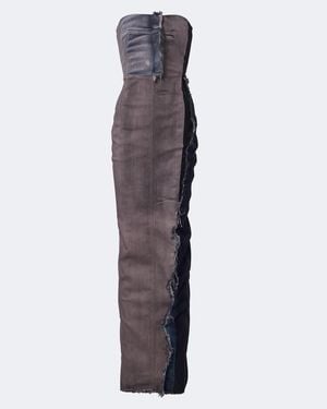 Rick Owens Distressed Bustier-Robe Aus Denim - Lila