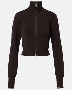 Extreme Cashmere N°302 Lemon Cashmere-Blend Zip-Up Cardigan - Black