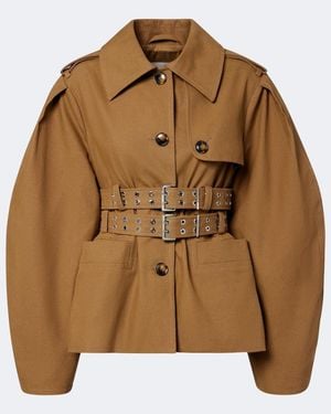 Ganni Cotton Jacket - Brown