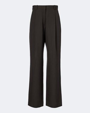 The Row Lowe Virgin Wool Wide-Leg Trousers - Black