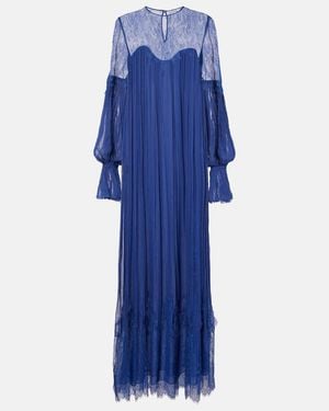 Costarellos Renia Chantilly Lace Gown - Blue