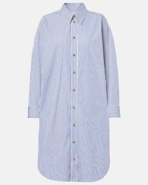 Bottega Veneta Striped Cotton Poplin Shirt - Blue