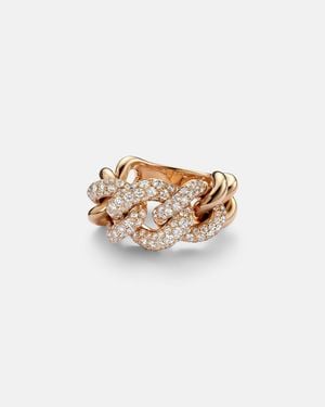 Pomellato Catene 18Kt Rose Ring With Diamonds - White