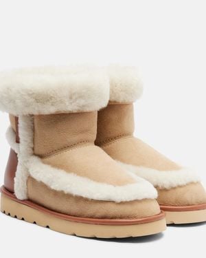 Chloé Dolcie Shearling-Trimmed Ankle Boots - Natural