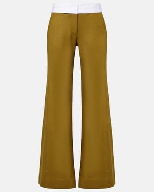 Victoria Beckham High-Rise Straight Trousers - Green