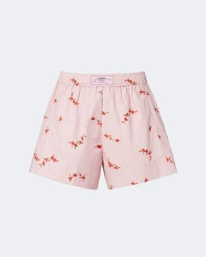 Ganni Shorts Aus Einem Baumwollgemisch - Pink