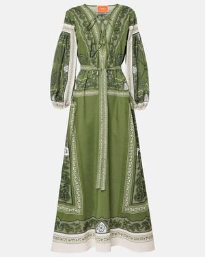 La DoubleJ Viviana Printed Cotton Muslin Maxi Dress - Green