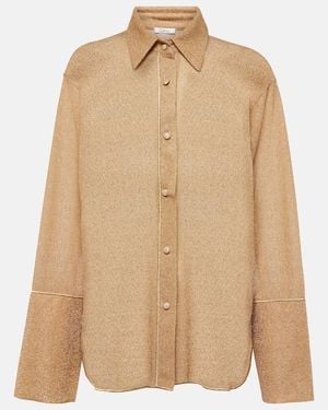Oséree Lumiere Lame Shirt - Brown
