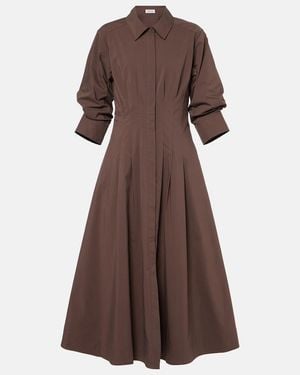 Jonathan Simkhai Pintuck Cotton-Blend Midi Dress - Brown