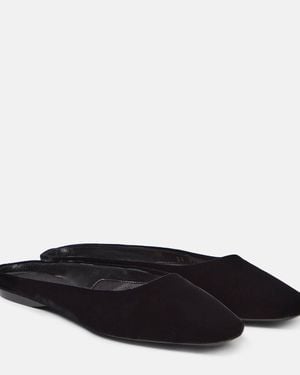Saint Laurent Lido Velvet Mules - Black