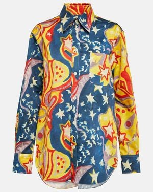 Marni X No Vacancy Inn Printed Cotton Shirt - Blue