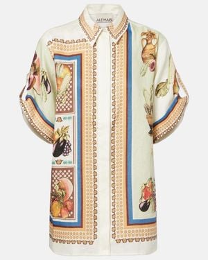 ALÉMAIS Mercado Printed Linen Shirt - Metallic