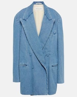 Dries Van Noten Oversized Denim Blazer - Blue