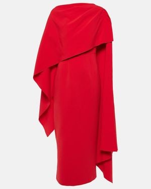 ROKSANDA Demetria Caped Midi Dress - Red