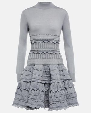 Alaïa Crinoline Virgin Wool Minidress - Grey