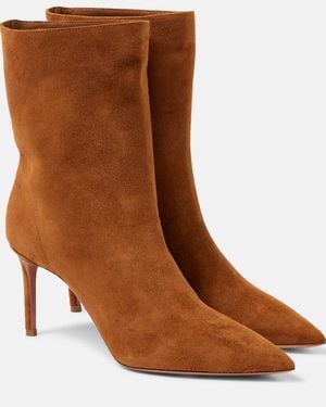 Aquazzura Matignon Suede Booties - Brown