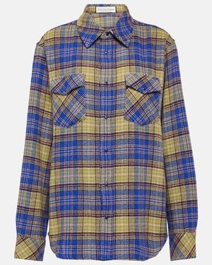 God's True Cashmere Tartan Cashmere Shirt - Blue