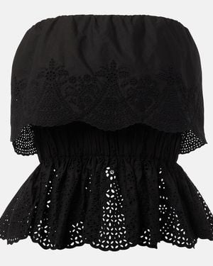 Posse Beryl Peplum Cotton Top - Black