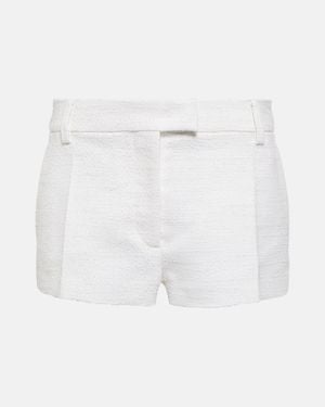 Valentino Cotton And Wool Tweed Shorts - White