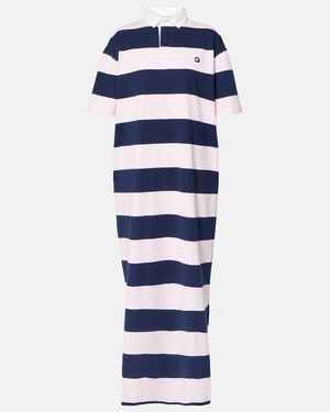 Coperni Striped Cotton Maxi Dress - Blue