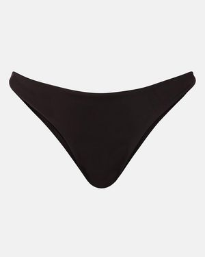 STAUD Dana Satin Bikini Bottoms - Black