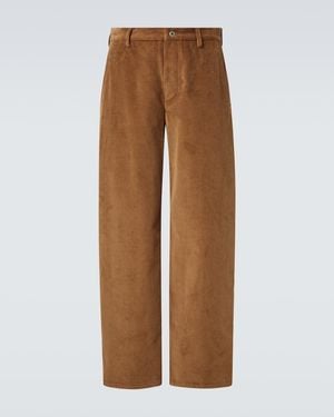 Loewe Cotton Corduroy Wide-Leg Trousers - Brown