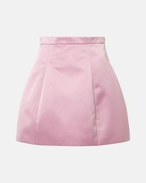 Blumarine Duchesse High-Rise Satin Miniskirt - Pink