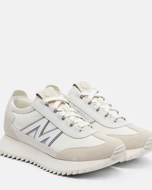 Moncler Pacey2 Suede-Trimmed Trainers - White