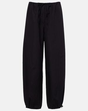 TOTEME Cotton Poplin Wide-Leg Pants - Blue