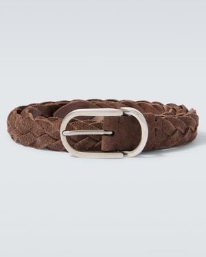 Brunello Cucinelli Braided Suede Belt - Brown