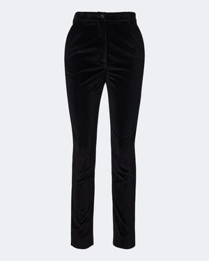 Dolce & Gabbana Cotton And Silk-Blend Velvet Slim Pants - Black