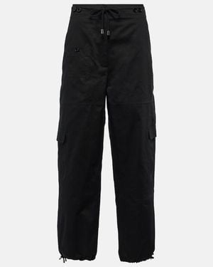 TOTEME Mid-Rise Cotton Cargo Trousers - Black
