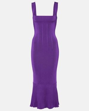 Galvan London Vestido Midi Atalanta Con Volantes - Morado
