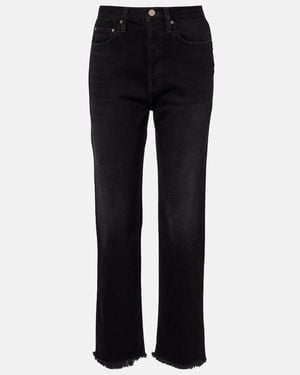 TOTEME Distressed Straight Jeans - Black