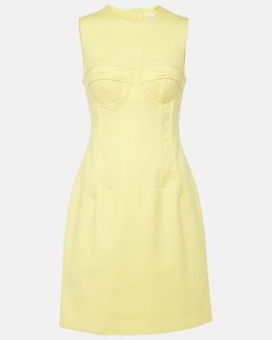 Sportmax Crewneck Cotton Bustier Dress - Yellow
