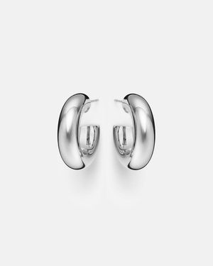 Jennifer Fisher Pendientes De Aro Samira Micro Banadas En Rodio - Blanco