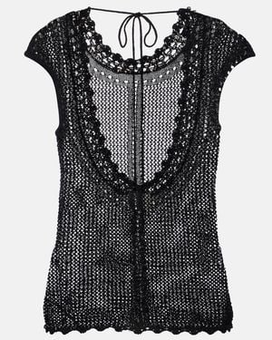 Isabel Marant Metorie Crochet Top - Black